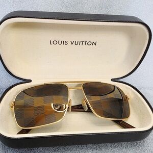 Louis Vuitton Gold Checkered Sunglasses